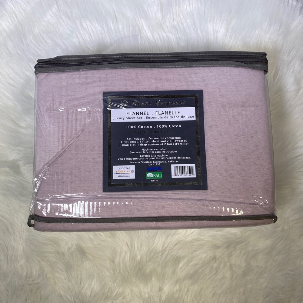 ✨FINAL RUN✨Queen 4pc Dusty Rose Flannel Bedsheets - Picture 3 of 4
